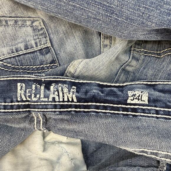 ReClaim Jeans By Buckle Men's 34L Blue Stone Wash Loose Straight Long Tall - Picture 8 of 15